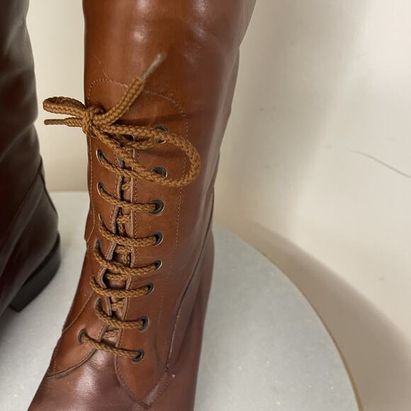 VTG Delman Tall Riding Boots Brown Italian All Leather Equestrian Horse Riding 8 - Picture 14 of 15